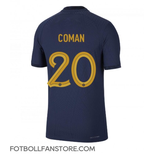 Frankrike Kingsley Coman #20 Hemma matchtröja VM 2022 Kortärmad Billigt